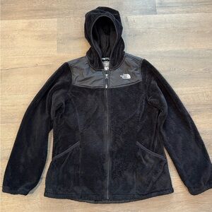 North Face Oso Black Fleece Full Zip Hoodie Jacket Girls